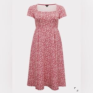 Torrid Fuchsia Pink Floral Scuba Knit Midi Dress in size 2X - NWT